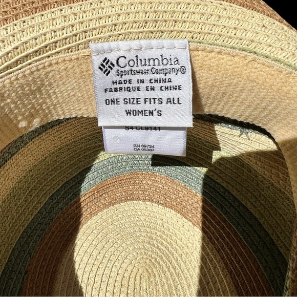 🌻Vintage Columbia Striped Floppy Straw Sun Hat - Picture 6 of 9